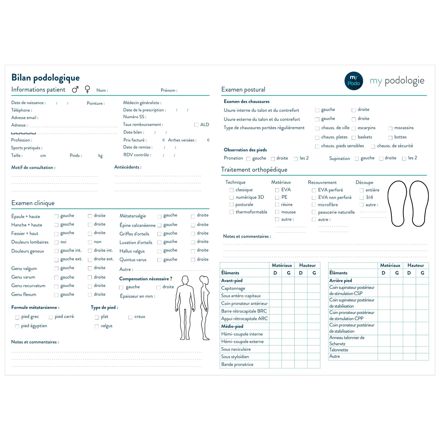 Feuilles d'examen - Lot de 50, 100 ou 200 - Essential by My Podologie