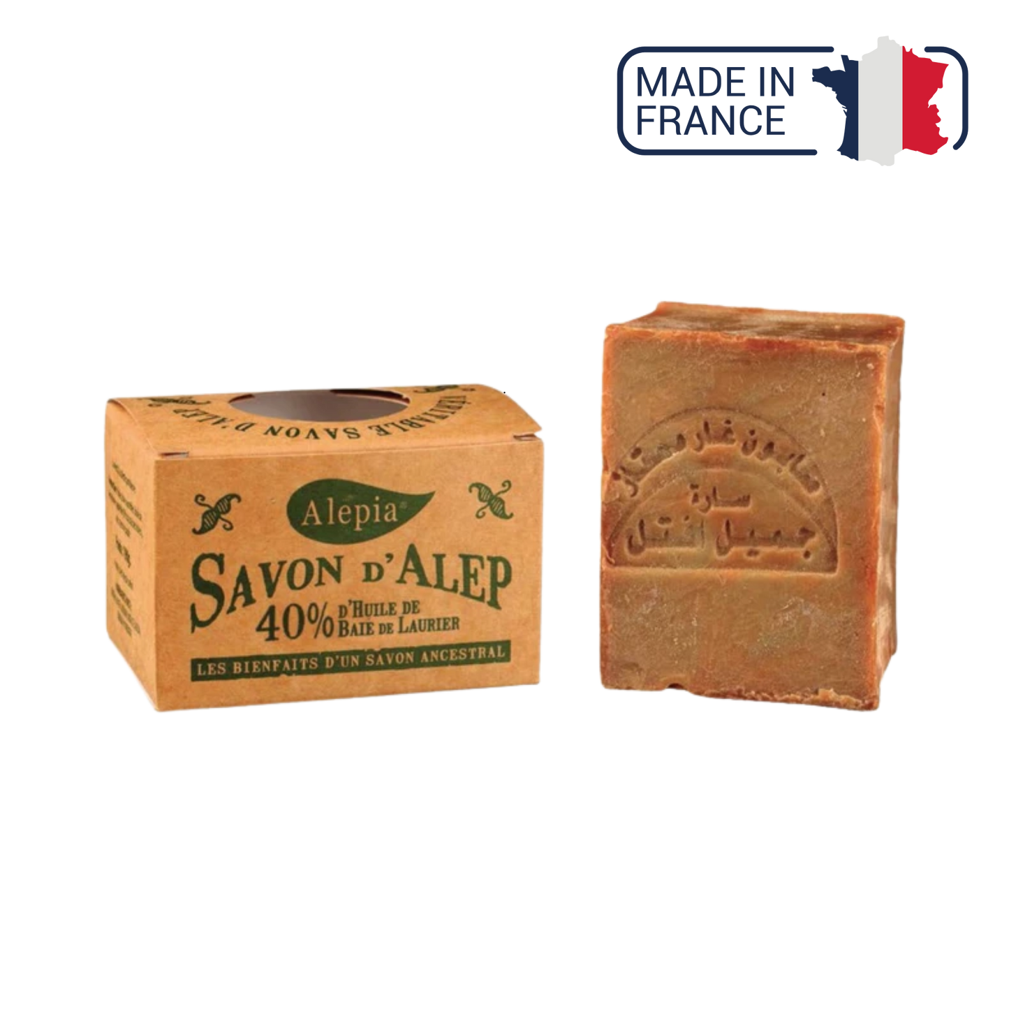 Aleppo soap 40% laurel berry - 190 g - Alépia