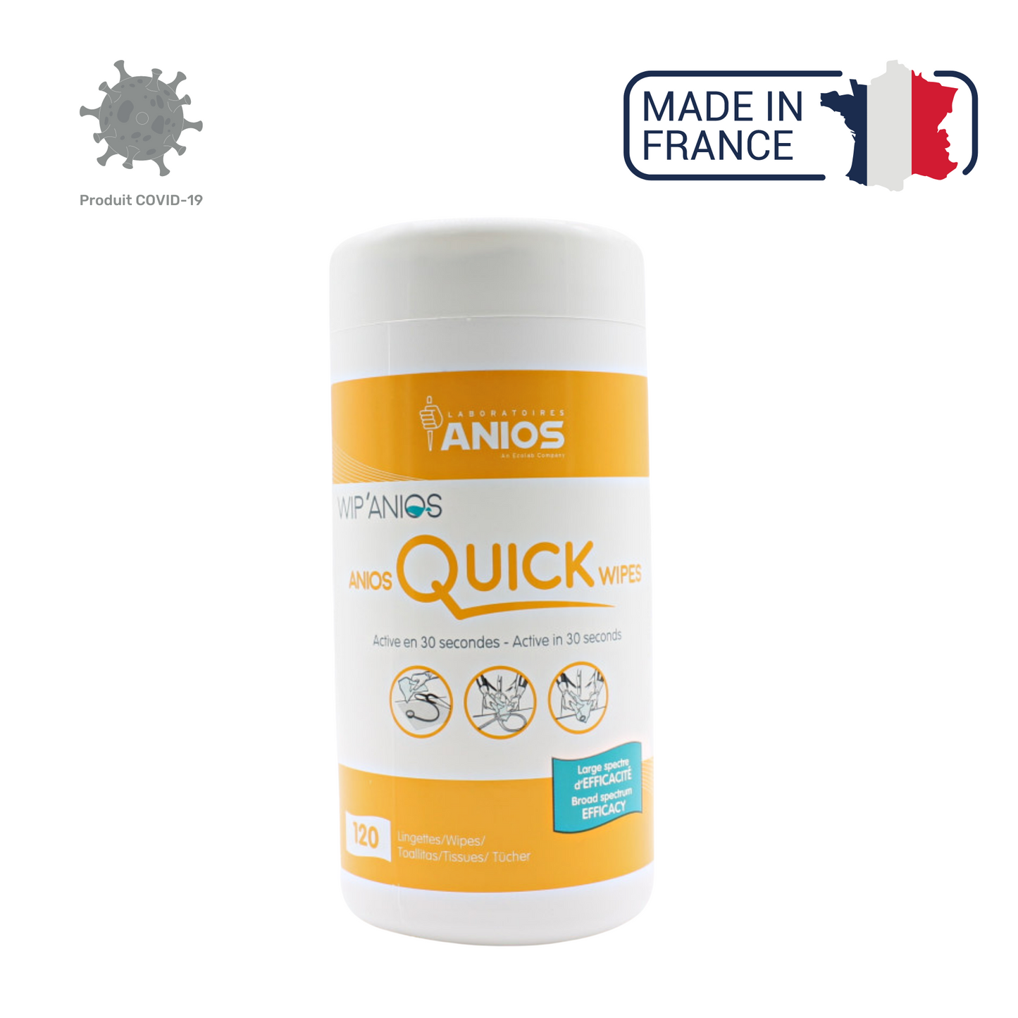 Linget'Anios Quick Wipes - Boite 120 Lingettes - Anios