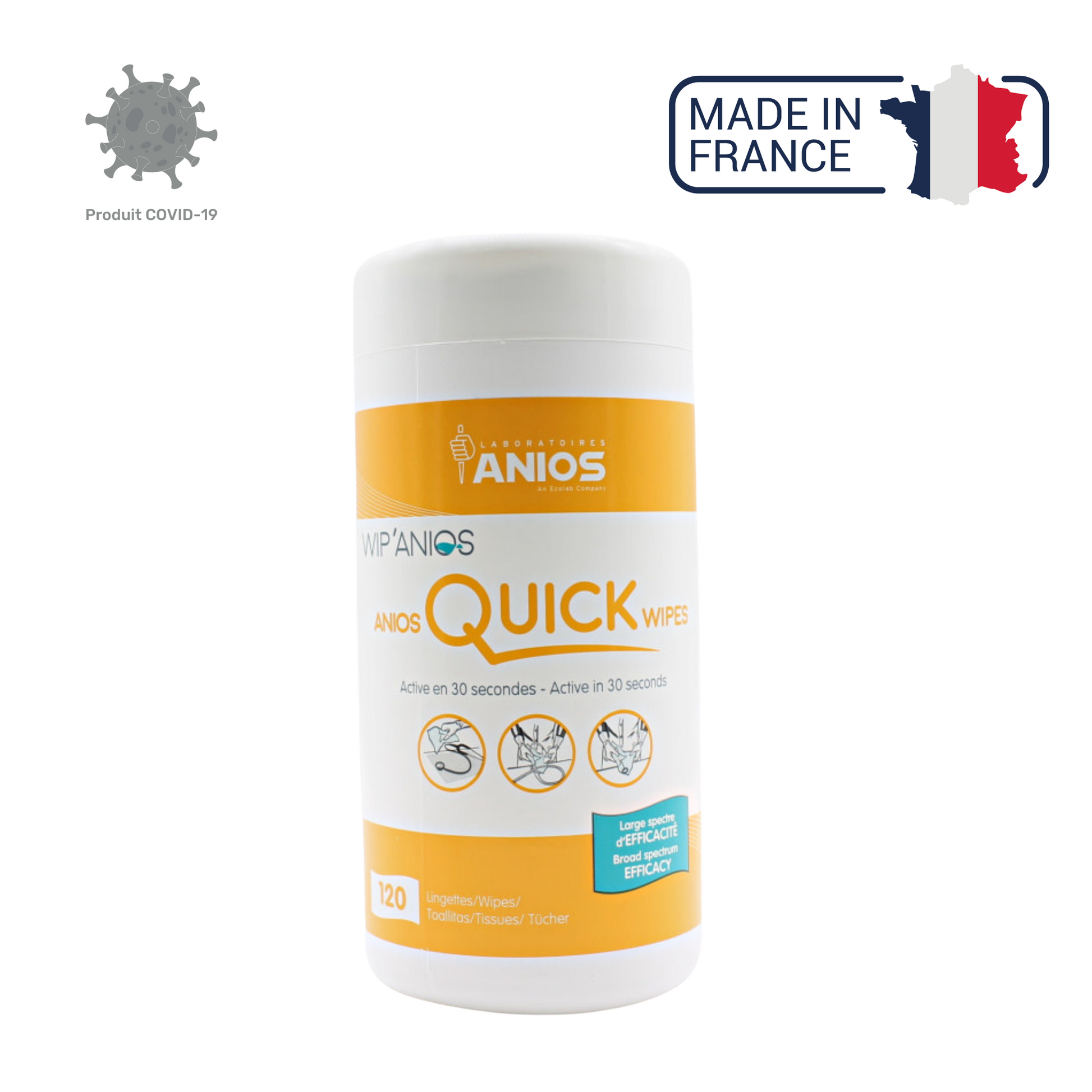 Linget'Anios Quick Wipes - Boite 120 Lingettes - Anios