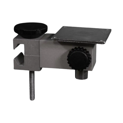 Clamp for medical rails vertical and horizontal lamp outlet with adapter plate - LID